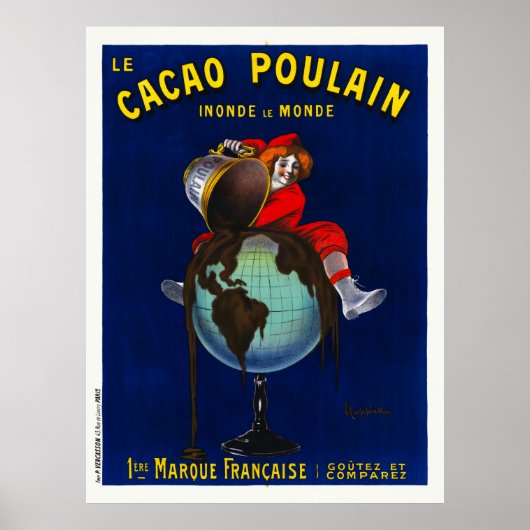 Le Cacao Poulain France Vintage Poster 1911 (Voorkant)