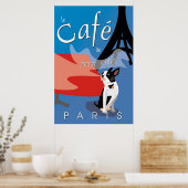 Le Cafe de Petit Chien, Parijs (bleu) Poster (Keuken)