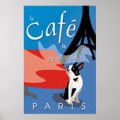 Le Cafe de Petit Chien, Parijs (bleu) Poster (Voorkant)
