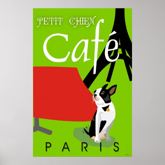 Le Cafe de Petit Chien, Parijs (vert.) Poster (Voorkant)