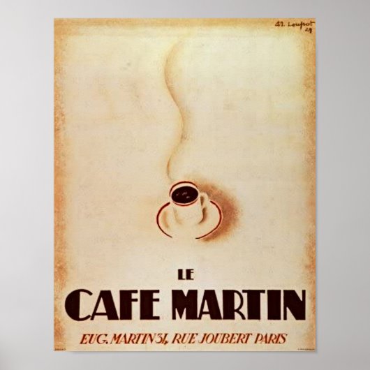 Le Cafe Martin Poster (Voorkant)