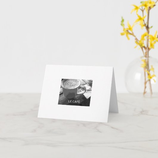 Le Cafe notecard Kaart (Gele Bloem)