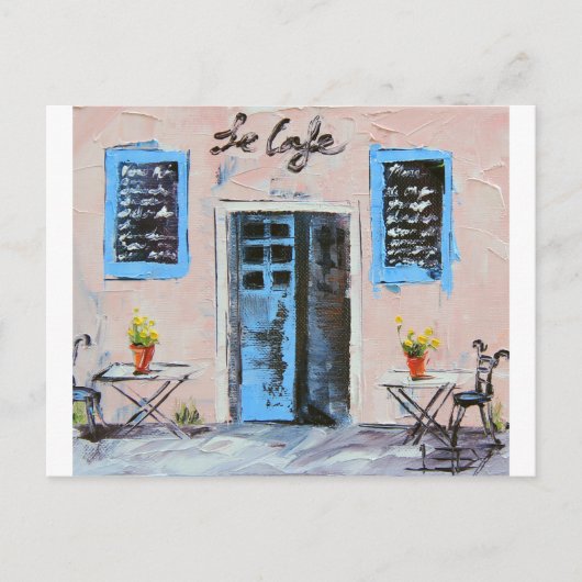 Le Cafe, Palette Knife Schilderen in olie Briefkaart (Voorkant)