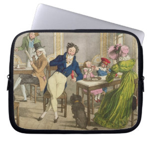 Le Cafe, pub. door Rodwell en Martin, 1820 (kleur) Laptop Sleeve
