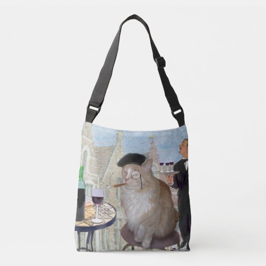 Le Cat du Cafe Crossbody Tas (Voorkant)