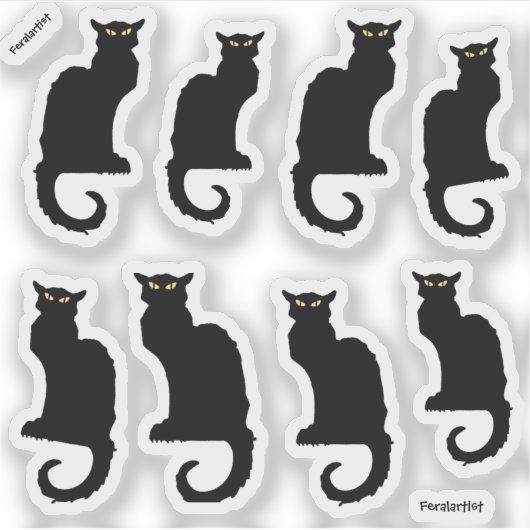 Le Cat Noir, 8 Black Cats Sticker (Voorkant)