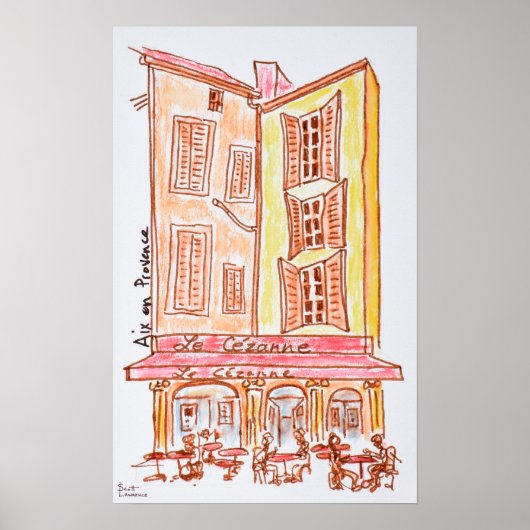 Le Cezanne cafe, Aix and Provence, France Poster (Voorkant)