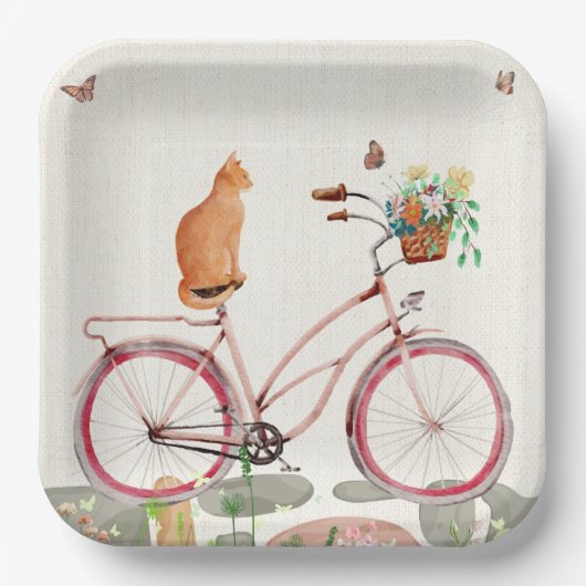 Le Chat à Vélo papieren Borden Bordje (Voorkant)