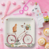 Le Chat à Vélo papieren Borden Papieren Bordje (Feest)