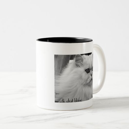 Le Chat Blanc Tweekleurige Koffiemok (Voorkant rechts)