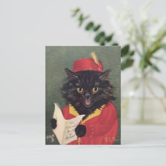 Le chat chanteur briefkaart (Staand voorkant)