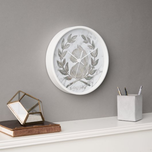 Le Chat d'Argent Carrara Crest wandklok (Kantoor)