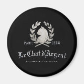 Le Chat d'Argent Édition Noire Ronde Magneet (Voorkant)