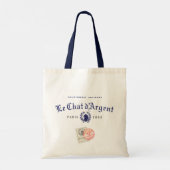 Le Chat d'Argent Paris Canvas Navy Riem Tote Tas (Achterkant)