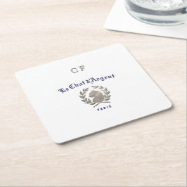 Le Chat d'Argent Parisian Bistrot Monogram Kartonnen Onderzetters