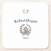 Le Chat d'Argent Parisian Bistrot Monogram Kartonnen Onderzetters (Voorkant)