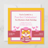 Le Chat Fait Miaou Schattige Frans Sinaasappel Tab Kaart (Achterkant)