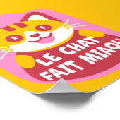 Le Chat Fait Miaou Schattige Frans Sinaasappel Tab Poster (Hoek)