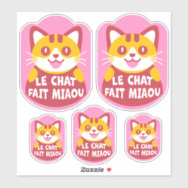 Le Chat Fait Miaou Schattige Frans Sinaasappel Tab Sticker
