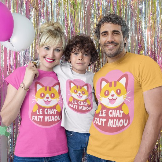 Le Chat Fait Miaou Schattige Frans Sinaasappel Tab T-shirt