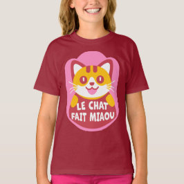 Le Chat Fait Miaou Schattige Frans Sinaasappel Tab T-shirt