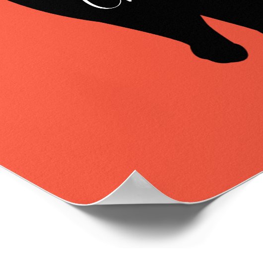 Le Chat French cat citeert Black cat feline kat Poster (Hoek)