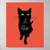 Le Chat French cat citeert Black cat feline kat Poster (Voorkant)