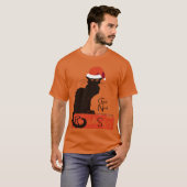Le Chat Noel Christmas Parody Distressed Cut Out T-shirt (Voorkant volledig)