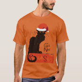 Le Chat Noel Christmas Parody Distressed Cut Out T-shirt (Voorkant)