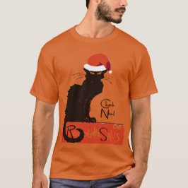 Le Chat Noel Christmas Parody Distressed Cut Out T-shirt