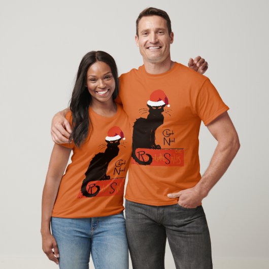 Le Chat Noel Christmas Parody Distressed Cut Out T-shirt (Unisex)