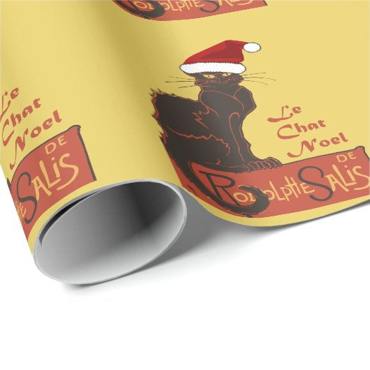 Le Chat Noel Christmas Spoof Vector Art Cadeaupapier (Rol Hoek)