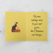 Le Chat Noel Christmas Spoof Vector Art Feestdagen Kaart (Binnen)