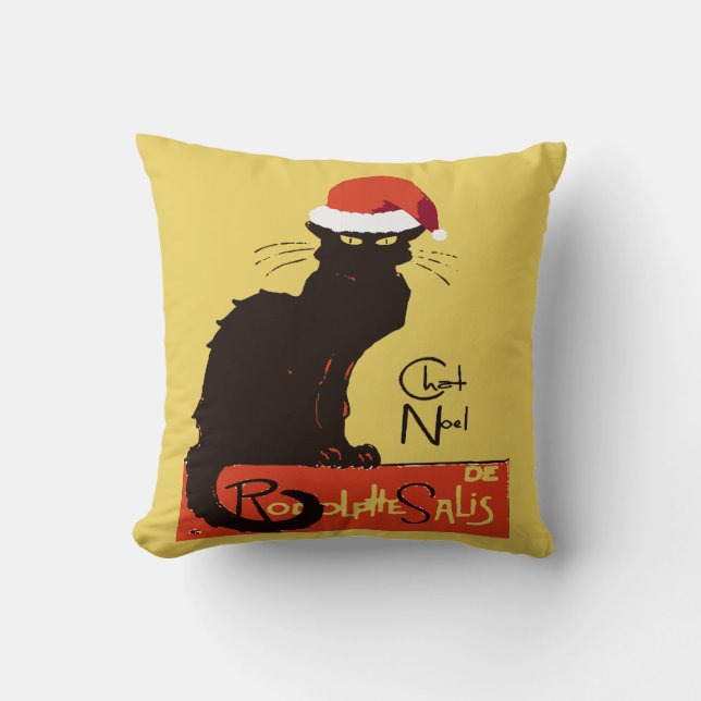 Le Chat Noel Kerstparodie Versleten Uitknip Kussen (Voorkant)