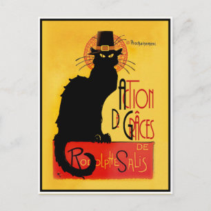 Le Chat Noir - Action De Grâces Briefkaart