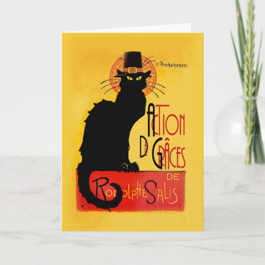 Le Chat Noir - Action De Grâces Feestdagen Kaart (Voorkant)