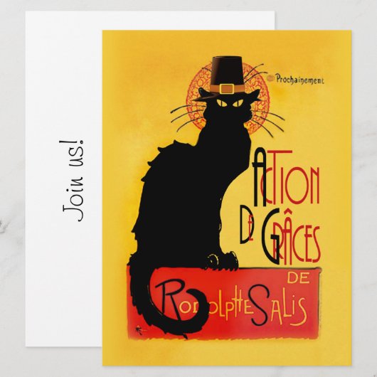 Le Chat Noir - Action de Grâces Kaart (Voorkant / Achterkant)