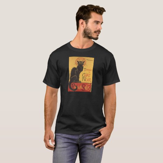 Le Chat Noir Art Print T-shirt (Voorkant volledig)