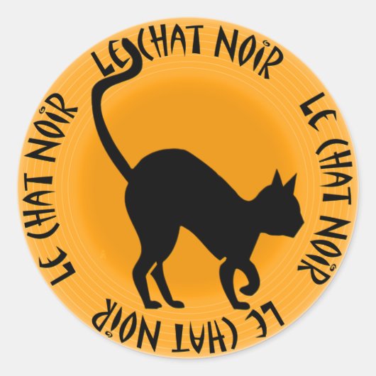 Le Chat Noir (Blad van ronde Stickers) Ronde Sticker (Voorkant)