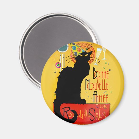 Le Chat Noir - Bonne Nouvelle Année Magneet (Voorkant / Achterkant)