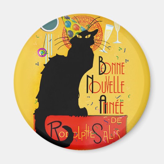 Le Chat Noir - Bonne Nouvelle Année Magneet (Voorkant)