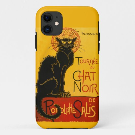 Le Chat Noir  Cat Art Nouveau Retro Case-Mate iPhone Case (Achterkant)