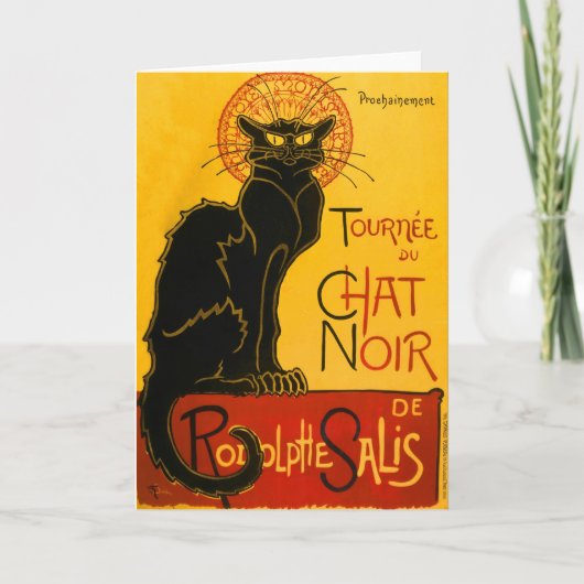 Le Chat Noir  Cat Art Nouveau Retro Kaart (Voorkant)