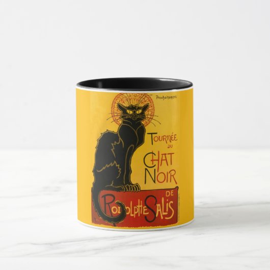 Le Chat Noir  Cat Art Nouveau Retro Mok (Midden)