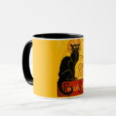Le Chat Noir  Cat Art Nouveau Retro Mok (Voorkant links)