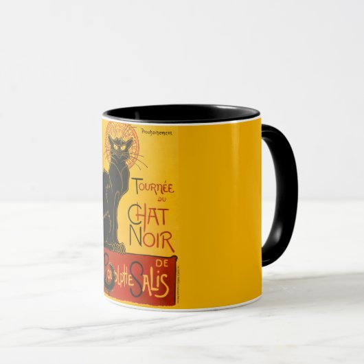 Le Chat Noir Cat Art Nouveau Retro Mok (Voorkant rechts)