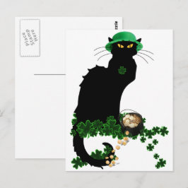 Le Chat Noir Clover St. Patrick's Day Briefkaart