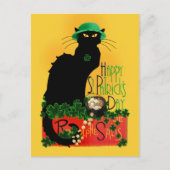Le Chat Noir Clover St. Patrick's Day Briefkaart (Voorkant)