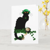 Le Chat Noir Clover St. Patrick's Day Kaart (Gele Bloem)