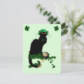 Le Chat Noir Clover St. Patrick's Day Kaart (Staand voorkant)